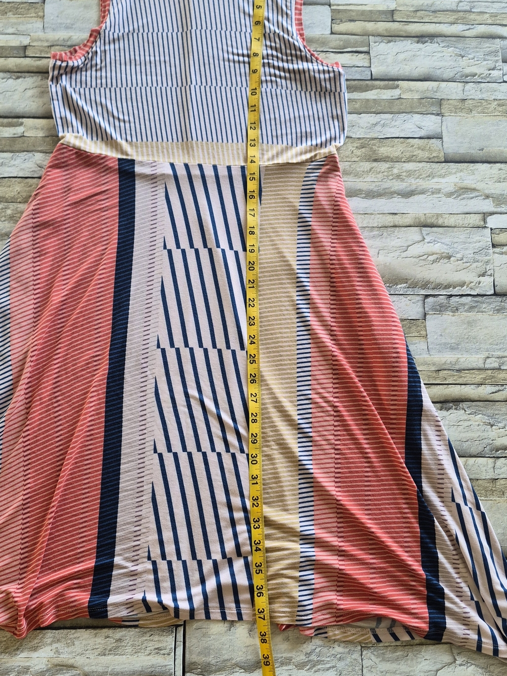 ​Maeve Anthropologie Midi Dress Womens M Multicolor Striped Geometric Mock Neck - Picture 6 of 11